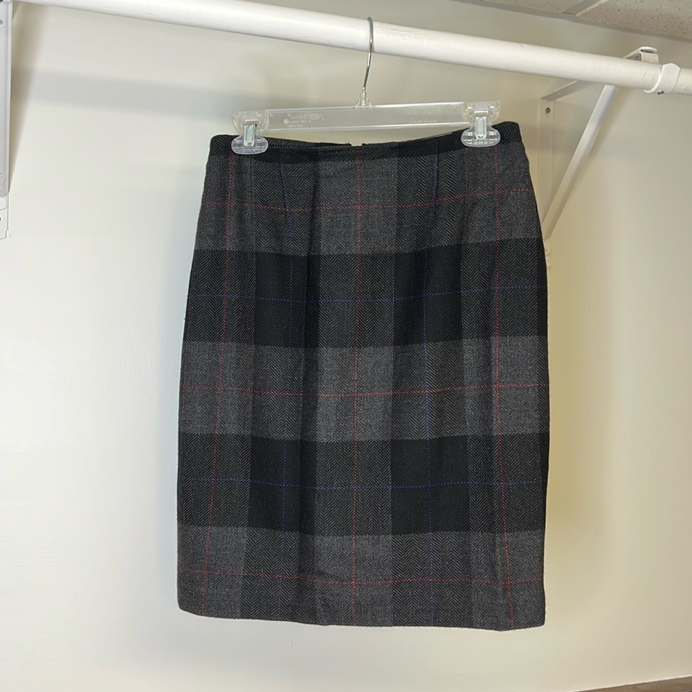 Vintage Linda Allard Ellen Tracy‎ Wool Plaid Fully Lined Skirt- 4